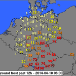 Wahrscheinlichkeit Bodenfrost 18042014 06z Quelle: DWD / wetter24.de